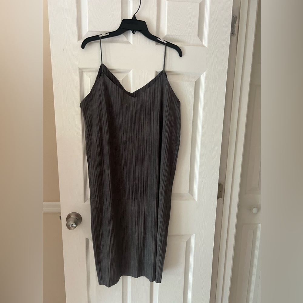 BEAUTIFUL REF MOD GREY MIDI SUEDE DRESS